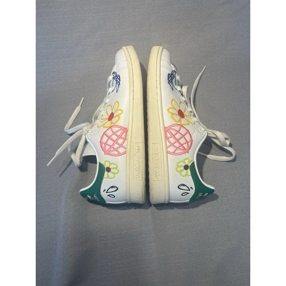 ADIDAS Stan‎ Smith Doodle Large Green and White Womens Size 5.5